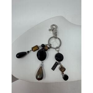 Miche Purse Charm Storm Black Gray Silver Key Chain